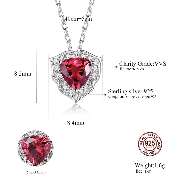 Trillion Cut Ruby Jewelry Set