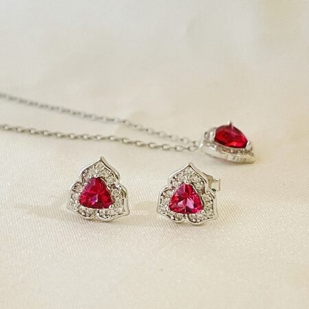 Trillion Cut Ruby Jewelry Set